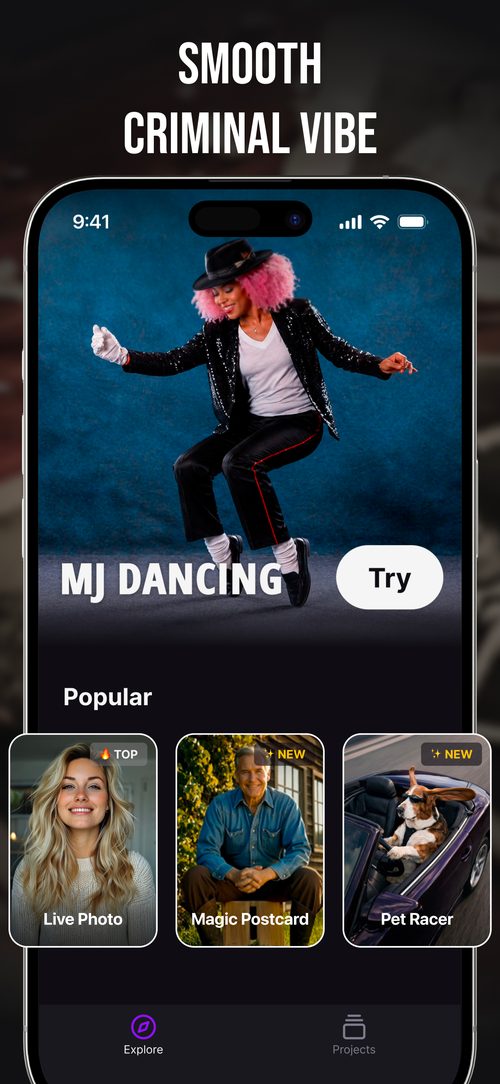 AI Dance effect in the Live Photo app