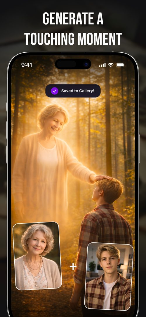 AI generated touching moment in the Live Photo app